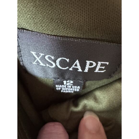 XSCAPE One Shoulder Asymmetric Hem Gown STYLE: 4840X Olive Green Sz 12 NWT $239 - Picture 5 of 15